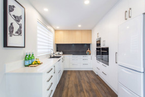 white wood feature kitchen